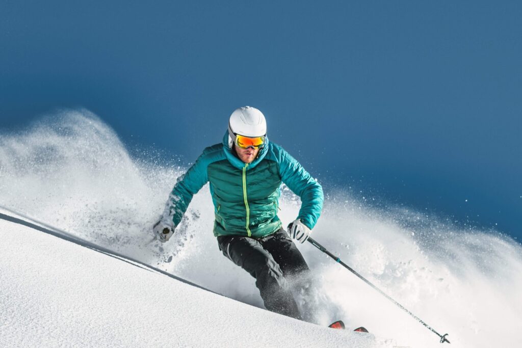 A man enjoying Canaan Valley Skiing.